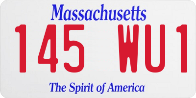 MA license plate 145WU1