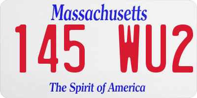 MA license plate 145WU2