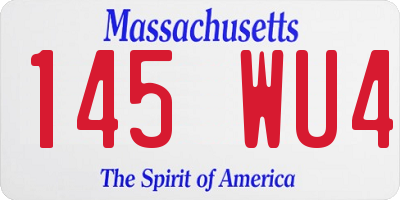 MA license plate 145WU4