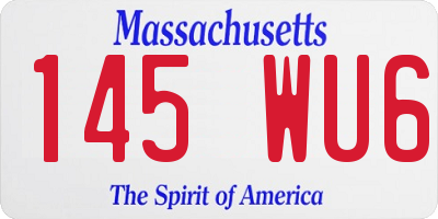 MA license plate 145WU6