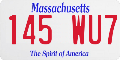 MA license plate 145WU7