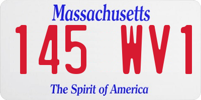 MA license plate 145WV1