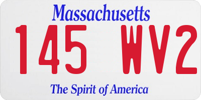 MA license plate 145WV2