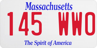 MA license plate 145WW0
