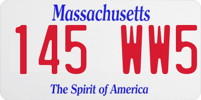 MA license plate 145WW5