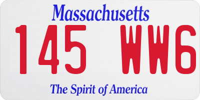 MA license plate 145WW6