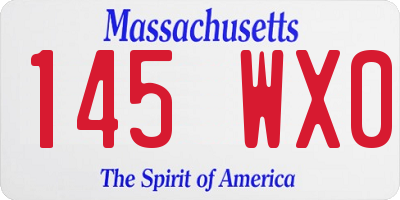 MA license plate 145WX0