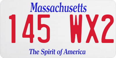 MA license plate 145WX2