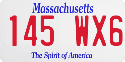 MA license plate 145WX6