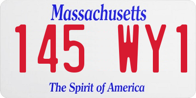 MA license plate 145WY1