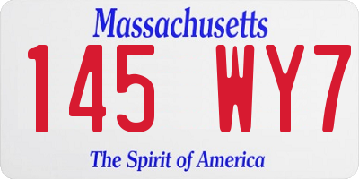 MA license plate 145WY7
