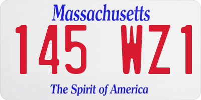 MA license plate 145WZ1