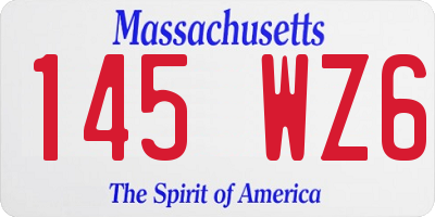 MA license plate 145WZ6