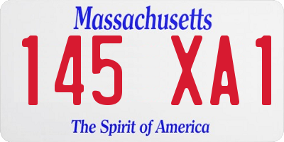 MA license plate 145XA1