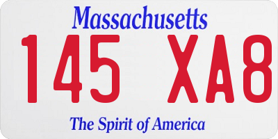 MA license plate 145XA8
