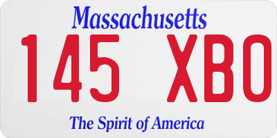 MA license plate 145XB0
