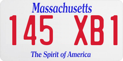 MA license plate 145XB1