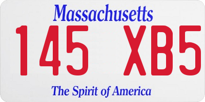 MA license plate 145XB5