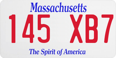 MA license plate 145XB7