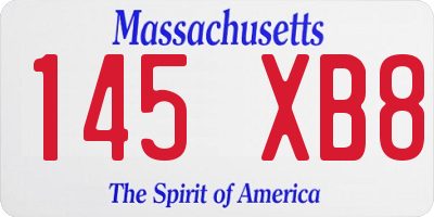 MA license plate 145XB8