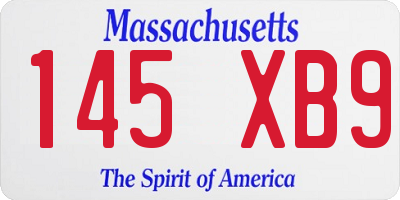 MA license plate 145XB9