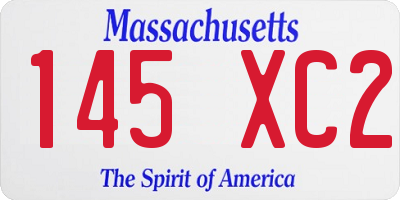 MA license plate 145XC2