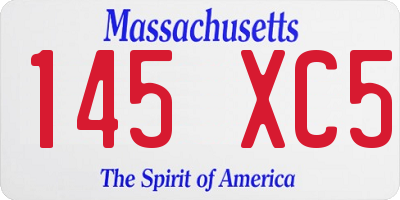 MA license plate 145XC5