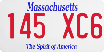 MA license plate 145XC6