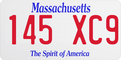MA license plate 145XC9