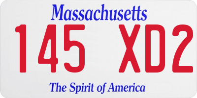 MA license plate 145XD2
