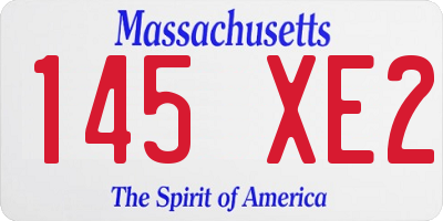 MA license plate 145XE2