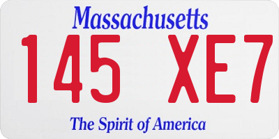 MA license plate 145XE7