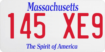 MA license plate 145XE9