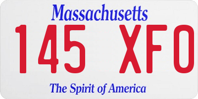 MA license plate 145XF0