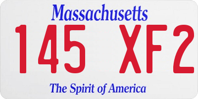 MA license plate 145XF2