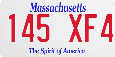 MA license plate 145XF4