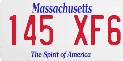 MA license plate 145XF6
