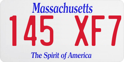 MA license plate 145XF7