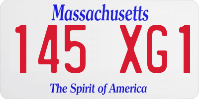 MA license plate 145XG1