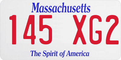 MA license plate 145XG2