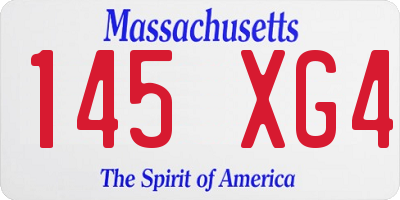 MA license plate 145XG4
