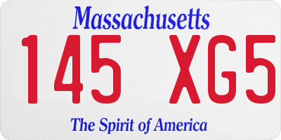 MA license plate 145XG5