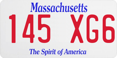 MA license plate 145XG6