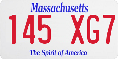 MA license plate 145XG7