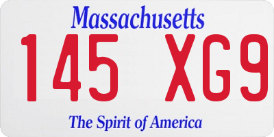 MA license plate 145XG9