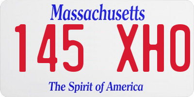 MA license plate 145XH0