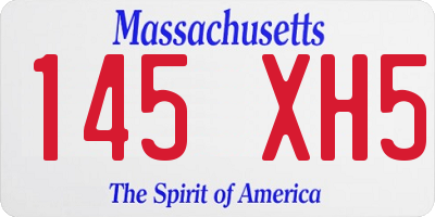 MA license plate 145XH5