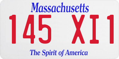 MA license plate 145XI1