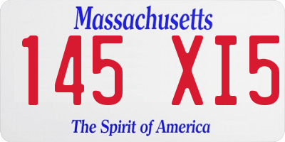 MA license plate 145XI5