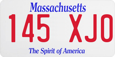 MA license plate 145XJ0